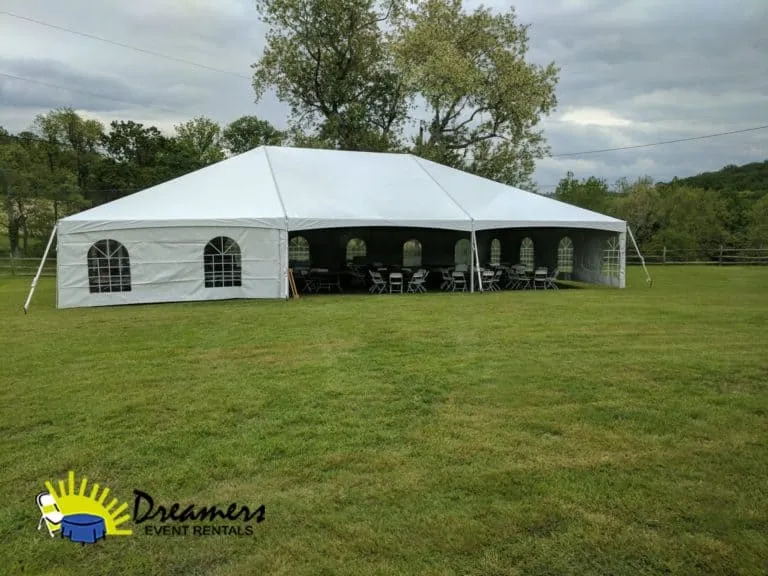 40 x 60 Frame Tent Installed On Grass