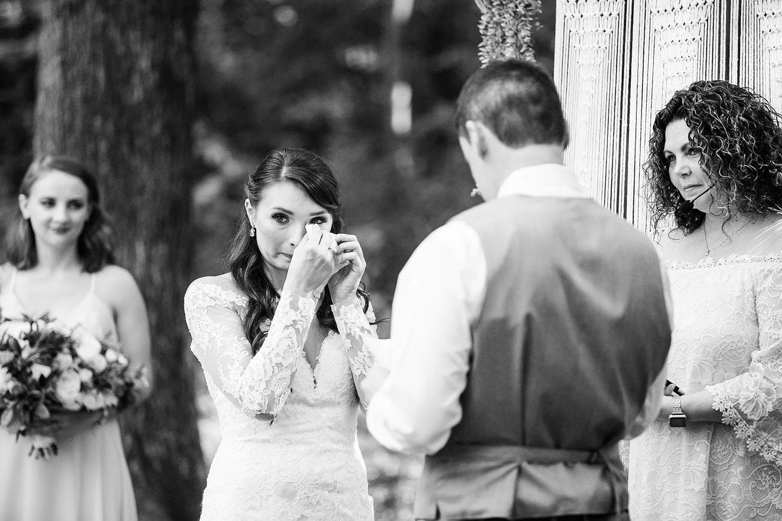 Beautiful Bride Crying During Ceremony
