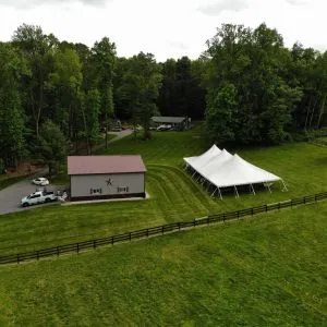 Aerial Shot of An Outdoor Tent Reception