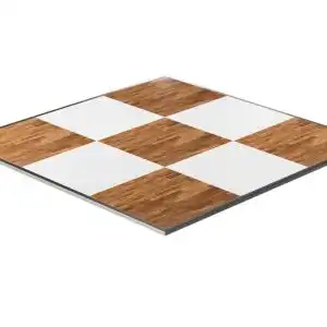 12x12 Birch and White Checkered Dance Floor Rental