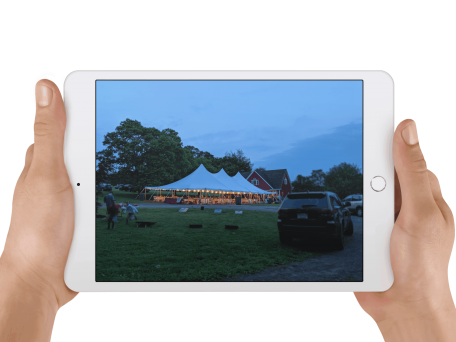 Tablet View of an Outdoor Tent Wedding